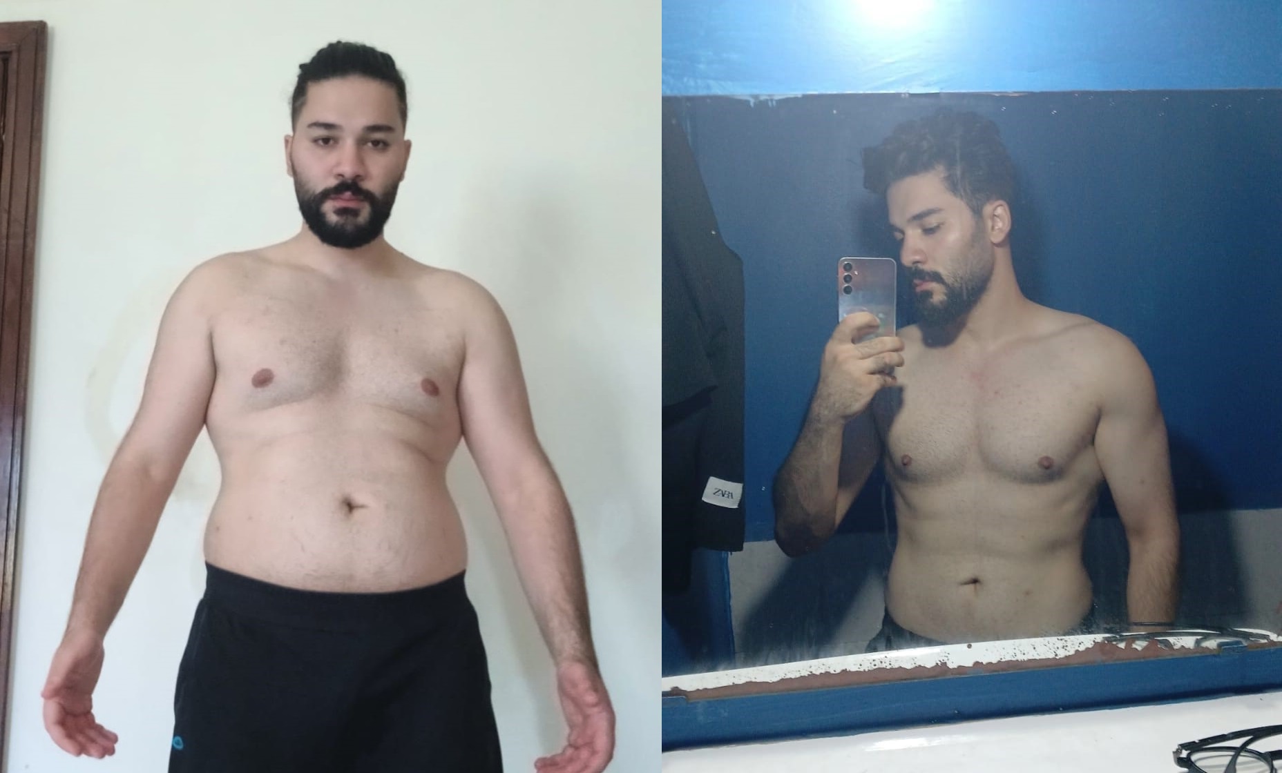 before and after healthy man